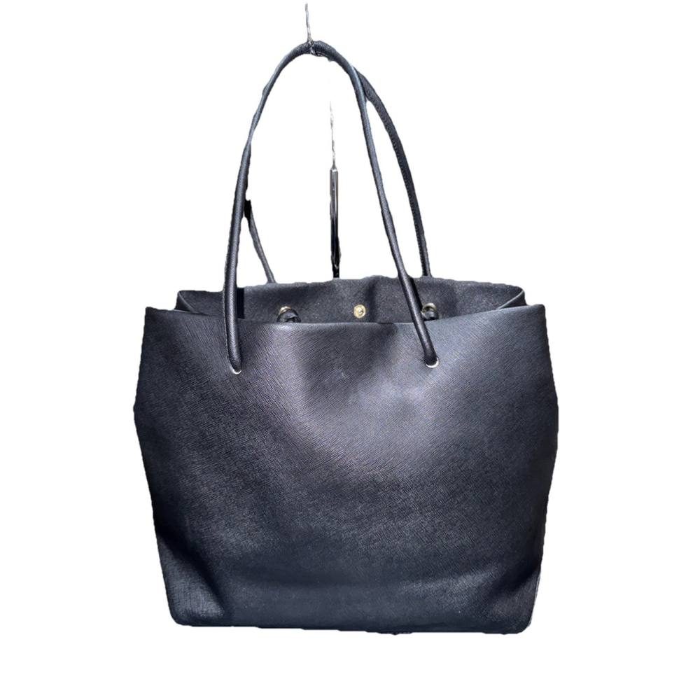 Marc Jacobs Logo Shopper Tote Bag East/West Leather Shadow Black - Picture 6 of 14